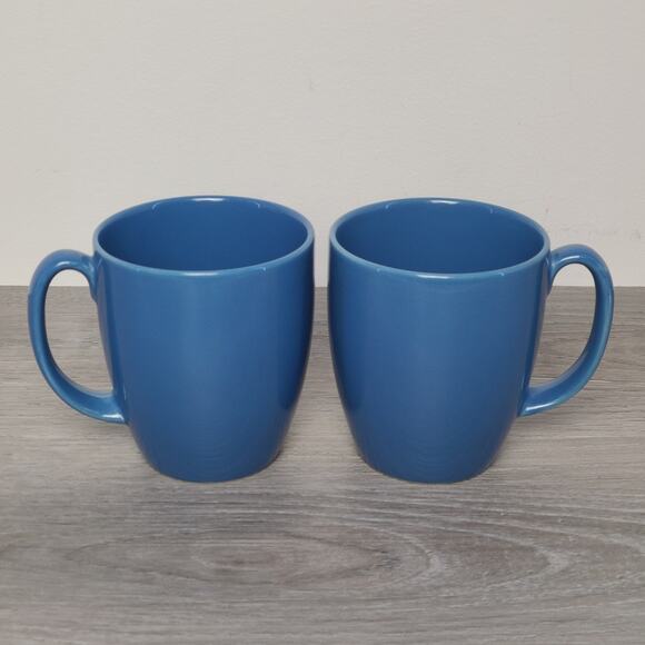 Corelle Stoneware Thailand Cornflower Blue Mugs Cups Set Of 2 - Picture 1 of 6